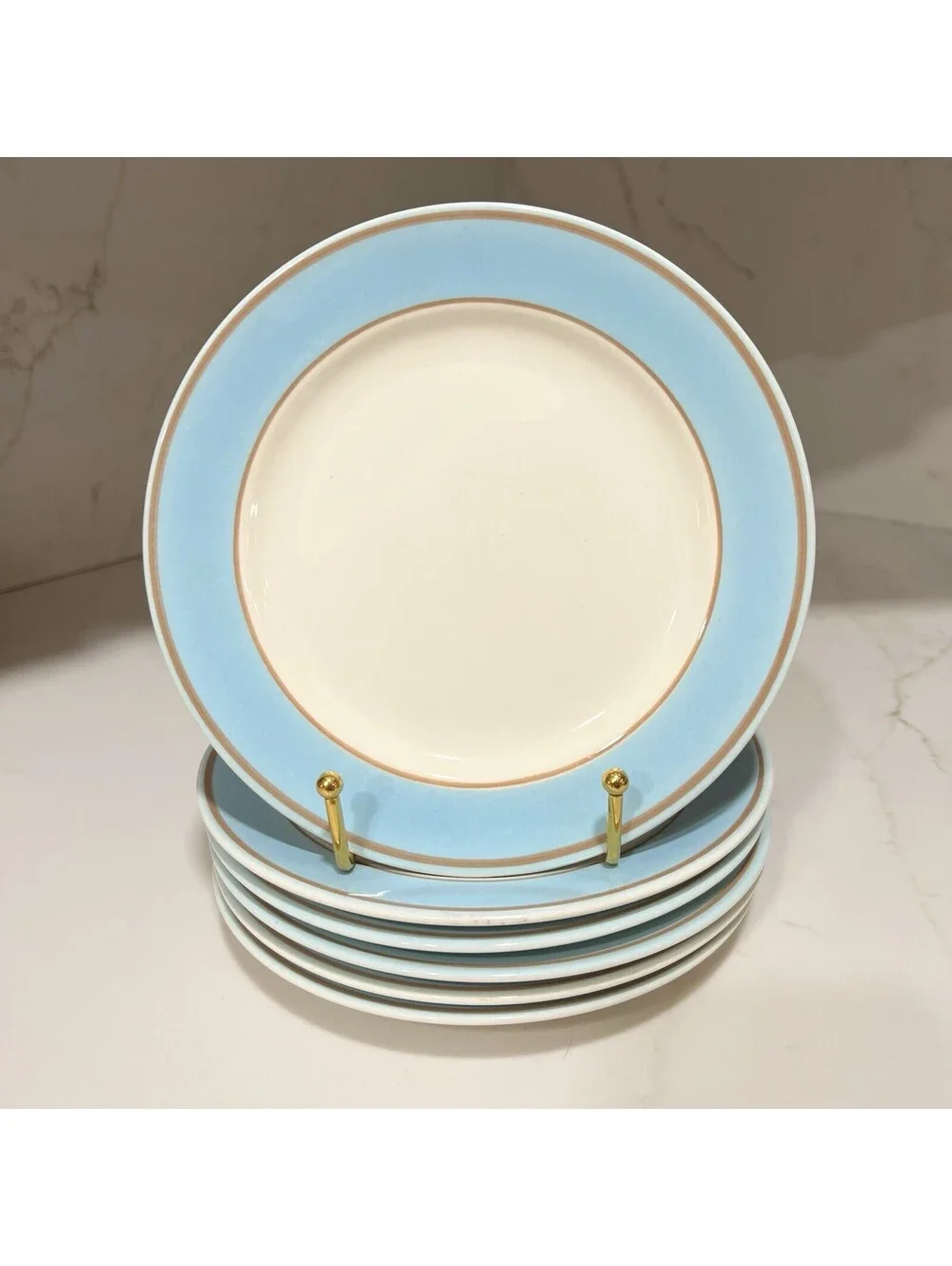 6 Homer Laughlin Eggshell Cavalier Solitude Plates 7” Dessert Pie HLC Ironstone